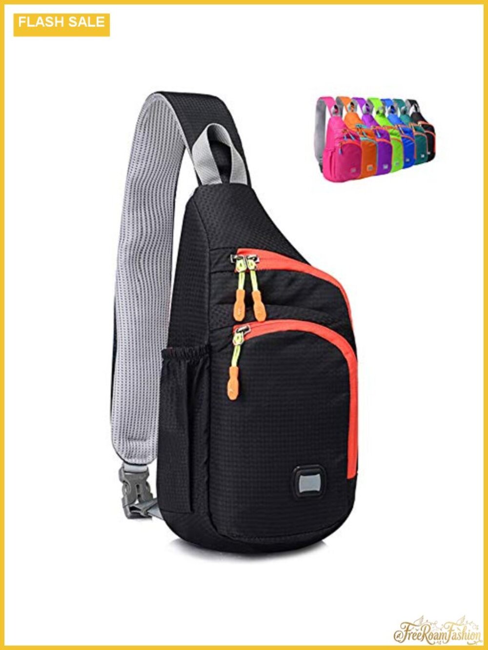Water Resistant Nylon Sling Backpack Crossbody Daypack with Pockets